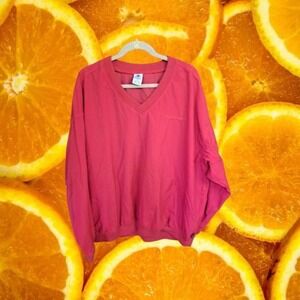 Columbia V‎ Neck Golf Pullover Red Windbreaker Size XL